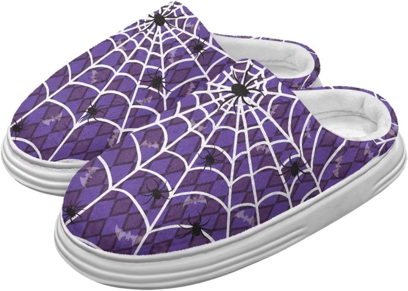 

Домашние тапочки Chririnla для женщин и мужчин с эффектом памяти, толстая EVA подошва, мягкие, без застежки, противоскользящие, уютные, для дома и улицы, Checkered Spiderweb