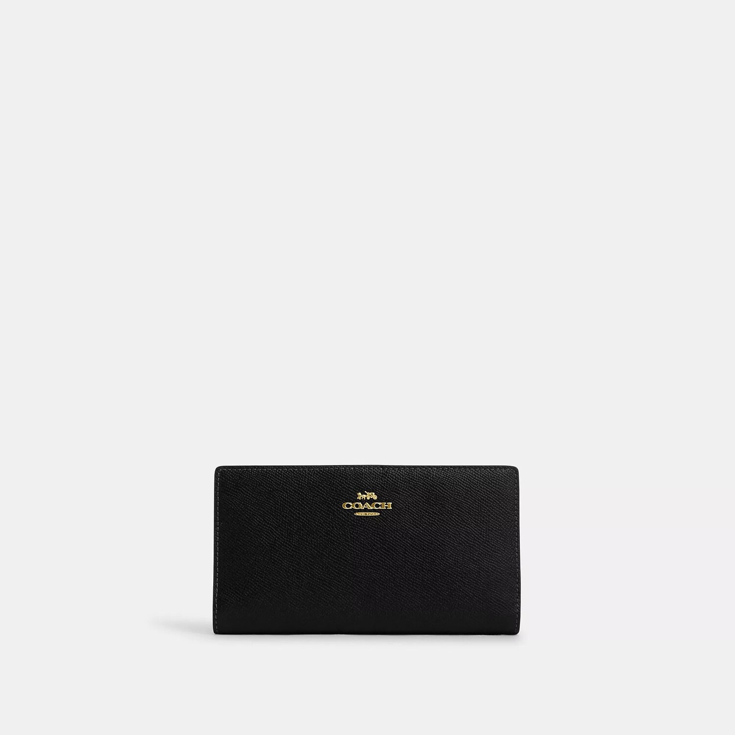 

Тонкий кошелек Coach Outlet на молнии, цвет Gold/Black