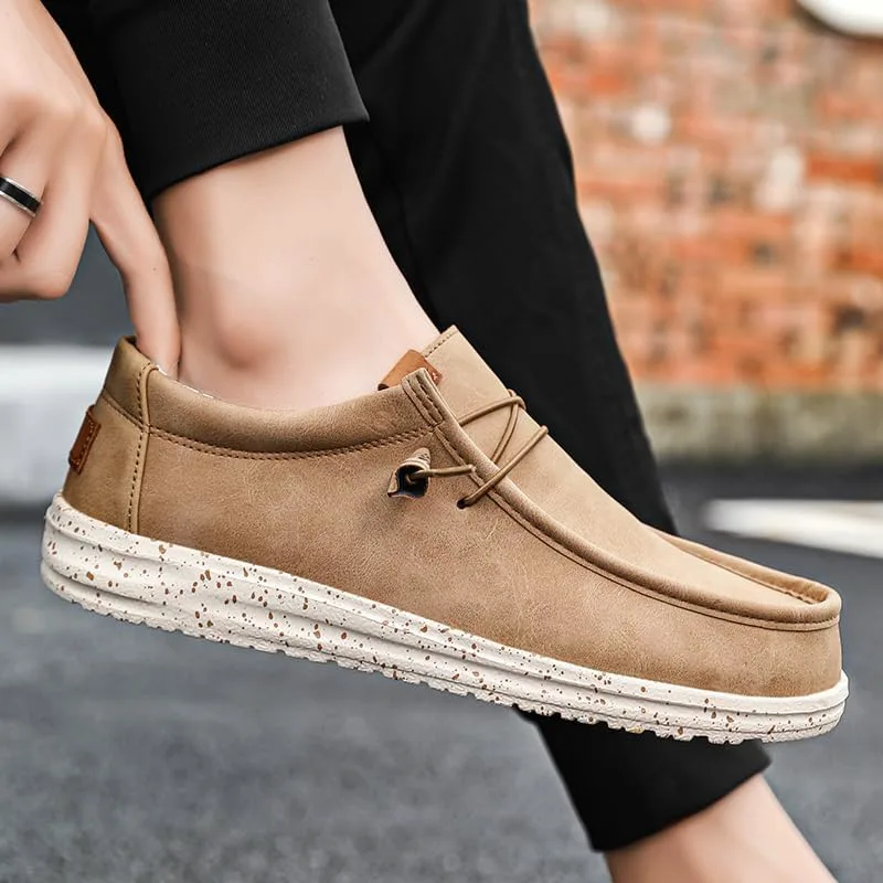 Мужские модные слипоны-лоферы - удобные и универсальные повседневные кроссовки, синие с белой подошвой, с цветочной подкладкой, для носки на открытом воздухе в любое время года Hhhchpm, коричневый — фото 2