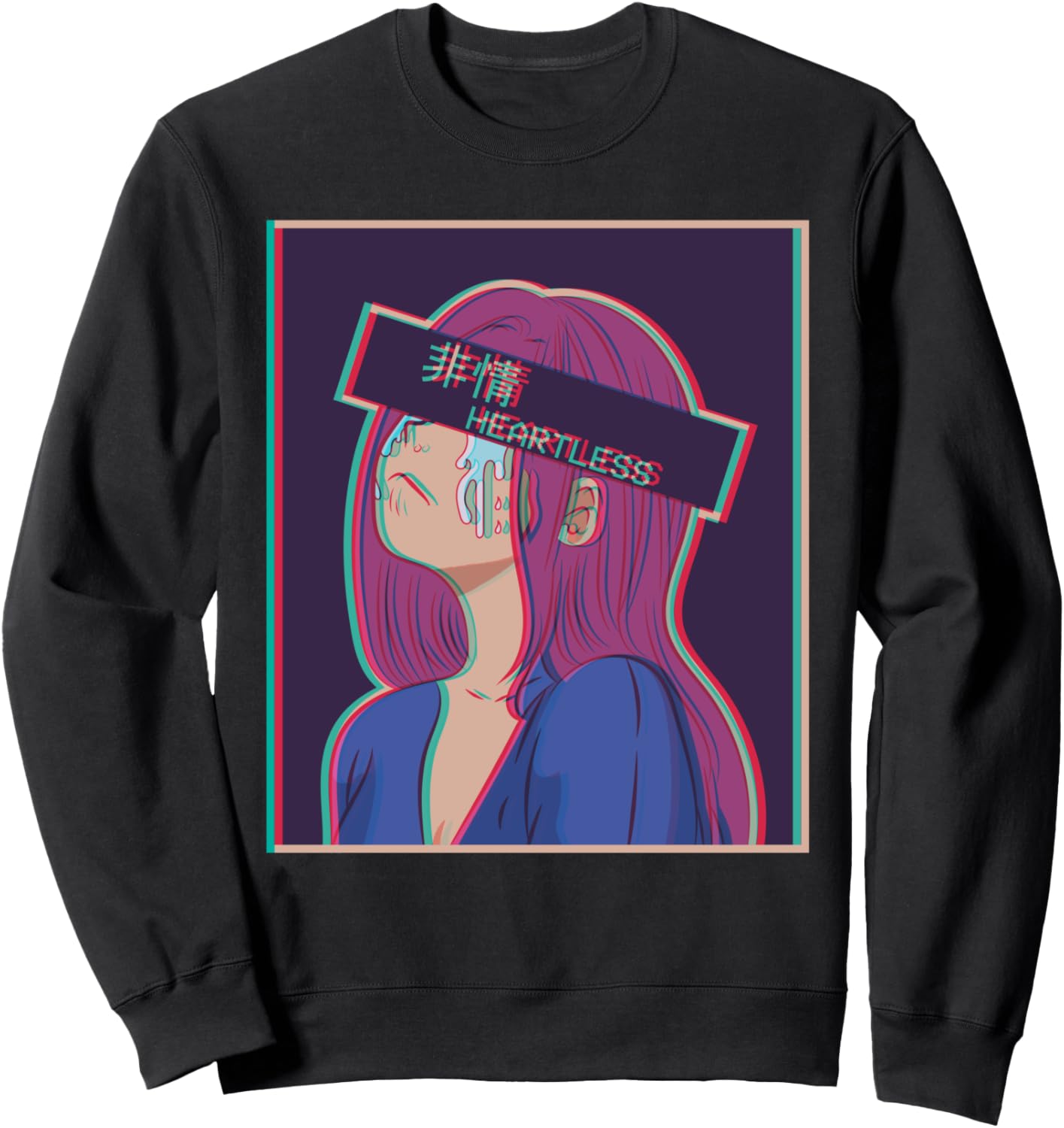 

Толстовка в японском стиле Vaporwave с изображением бездушной грустной аниме-девушки, черная Alternative Indie Aesthetic Sad Emo Boys' Clothing Anime March, Черный, Толстовка в японском стиле Vaporwave с изображением бездушной грустной аниме-девушки, черн