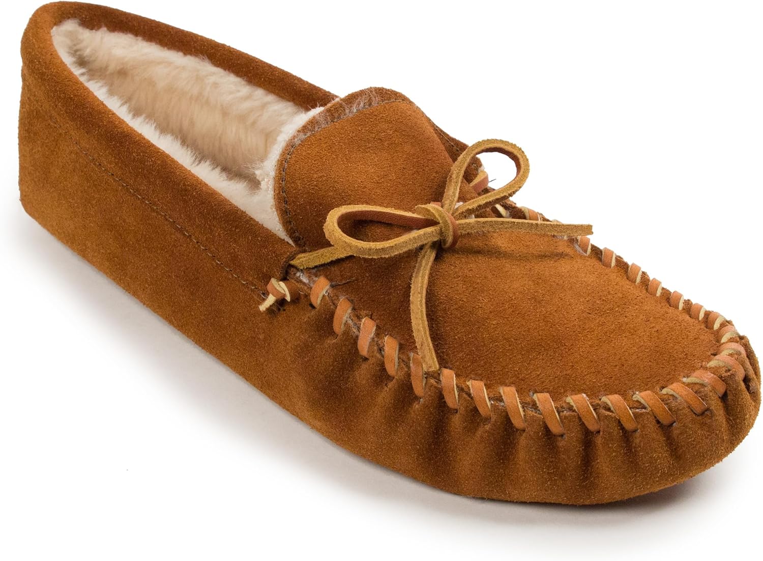 

Лоферы Minnetonka Men's Pile Lined Soft Leather Sole Slipper, коричневый