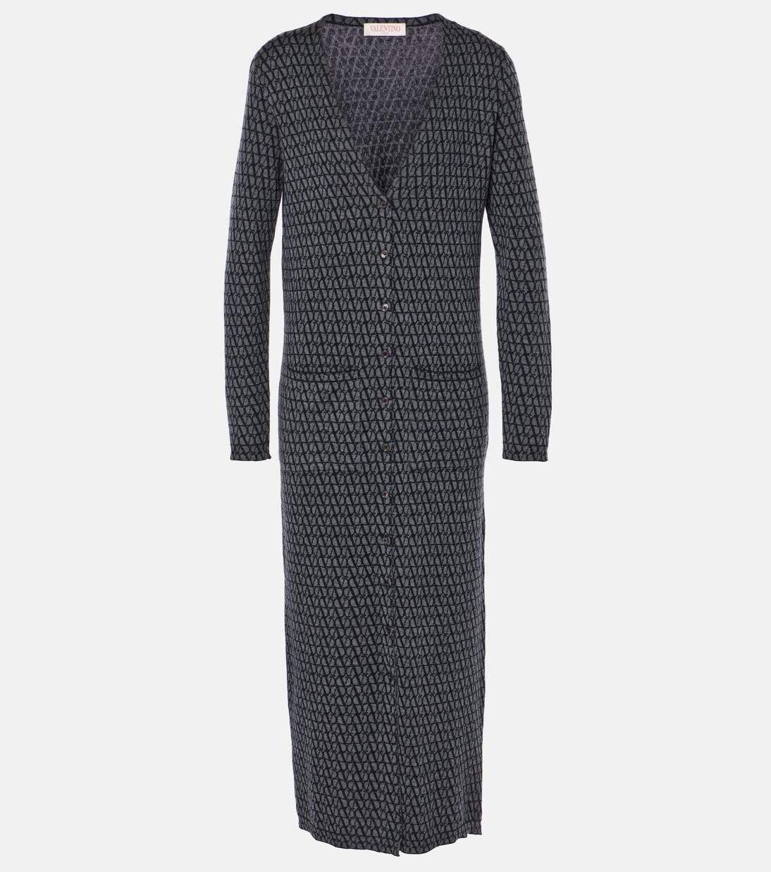 

Длинное шерстяное платье Toile Iconographe Valentino, цвет grigio mel.scuro/nero