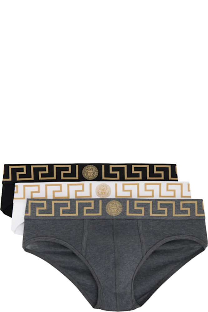 

Упаковка из трех разноцветных трусов с узором Greca Border Versace Underwear