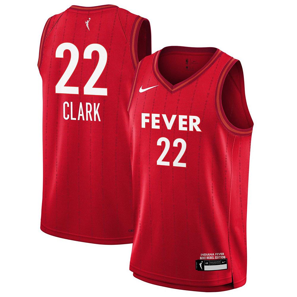 

Молодежная футболка Nike Caitlin Clark Red Indiana Fever 2024 WNBA Draft Rebel Edition Victory Player, цвет Wnb Red