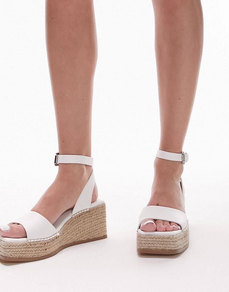 

Белые босоножки на платформе из двух частей Topshop Jessie