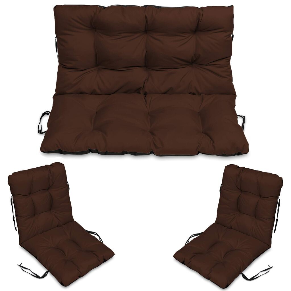 

Подушка для сиденья Подушка для скамейки Подушка для скамейки — 100x50 см и спинка 100x60 см с комплектом подушек для стула 2 48x96 см — для улицы и для дома — красный SuperKissen24., коричневый