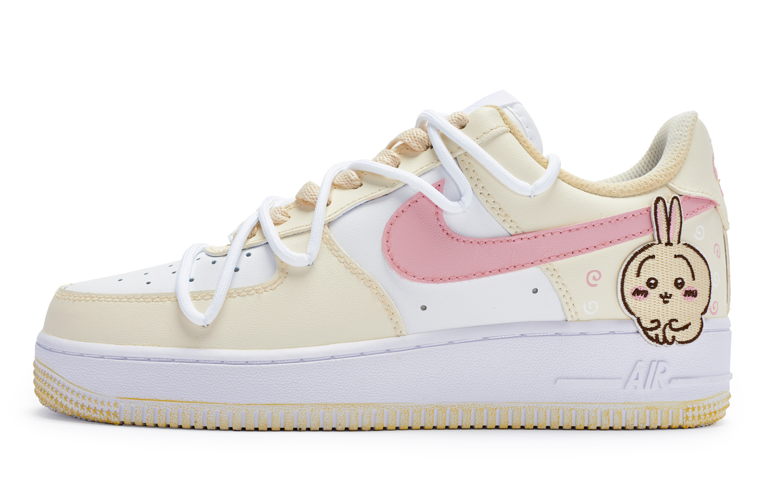 

Nike Air Force 1 07 811 Manufacturing, Скейтерские кроссовки низкие Squeaky Bunny мужские желтые белые розовые