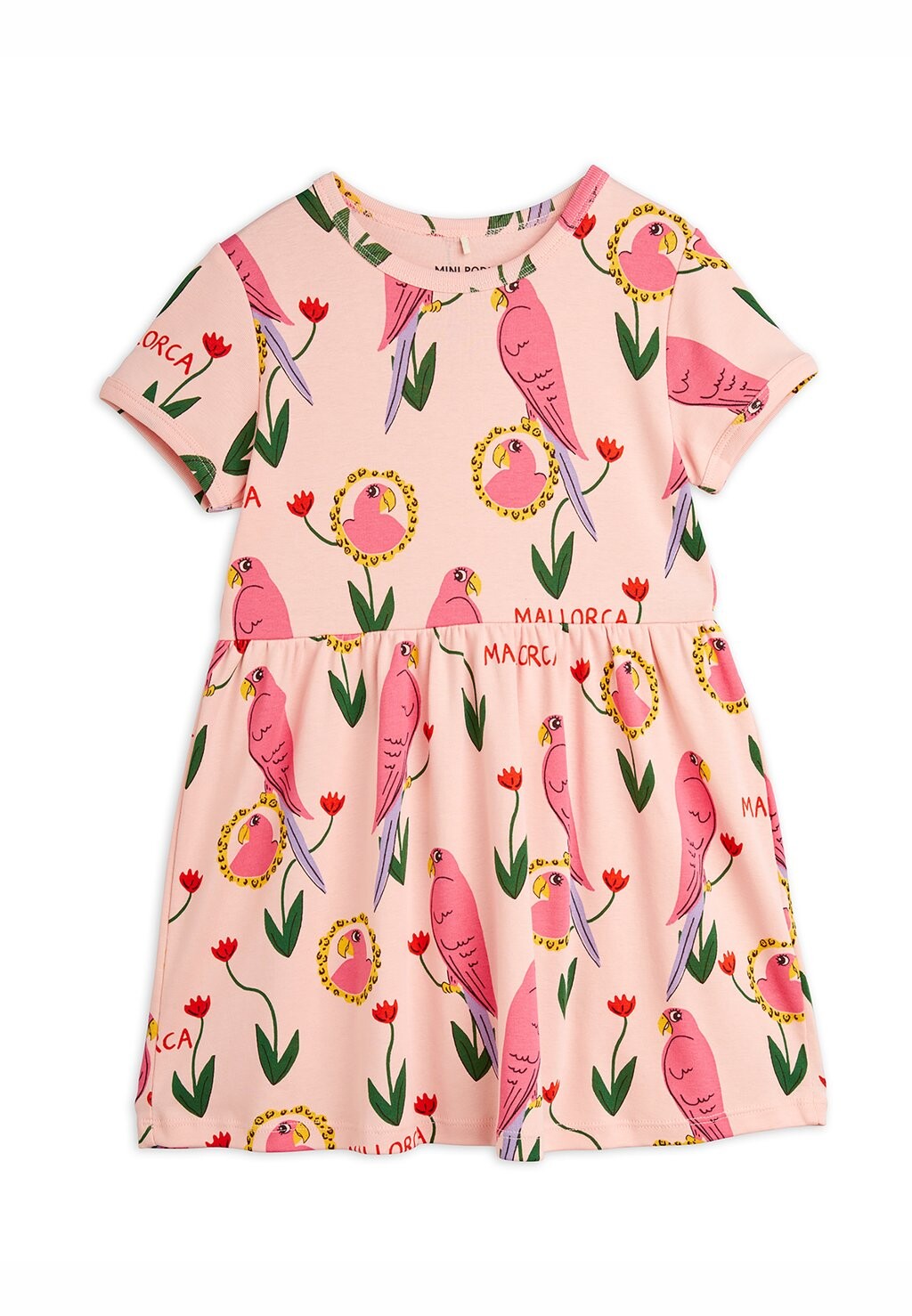 

Платье из джерси Parrots Dress Mini Rodini, розовое