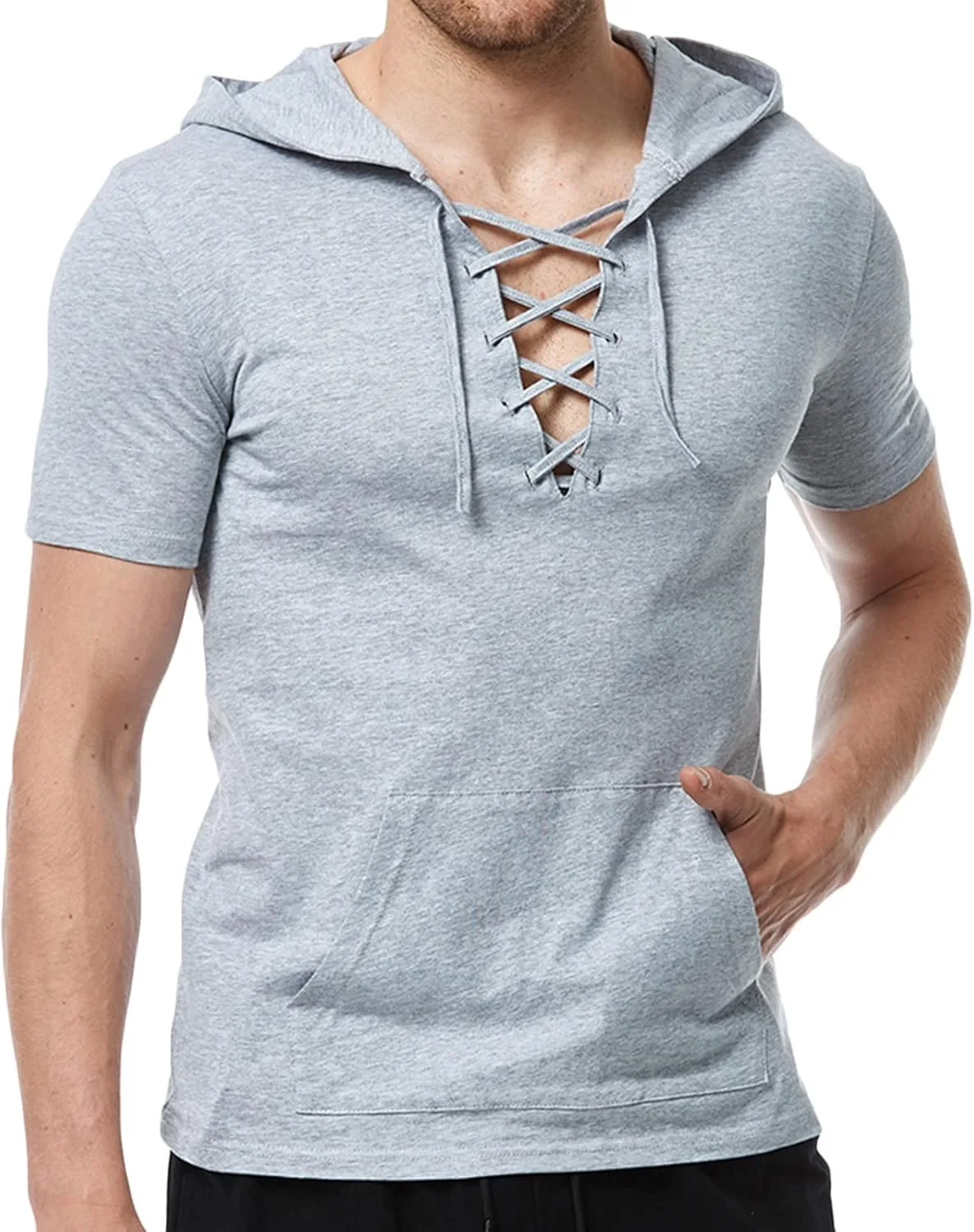 

Мужская футболка с капюшоном и шнуровкой Cambkatl