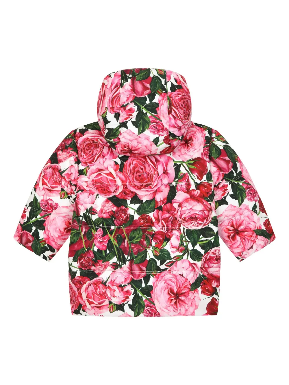 Пуховик с цветочным принтом Dolce & Gabbana Kids, розовый — фото 2