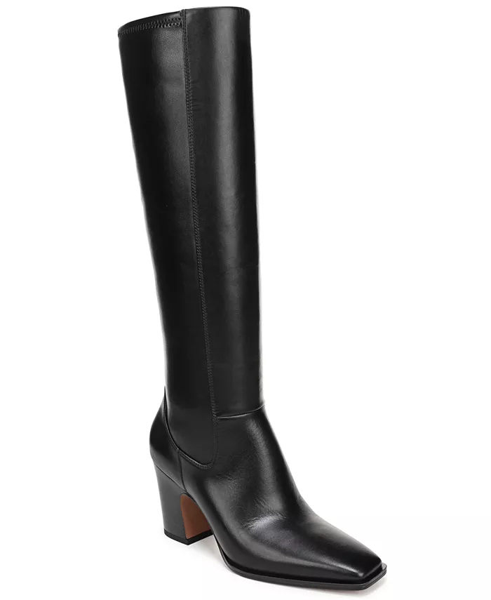 Женские сапоги Jonie с квадратным носком и молнией, Regular и Wide Calf Franco Sarto, черный