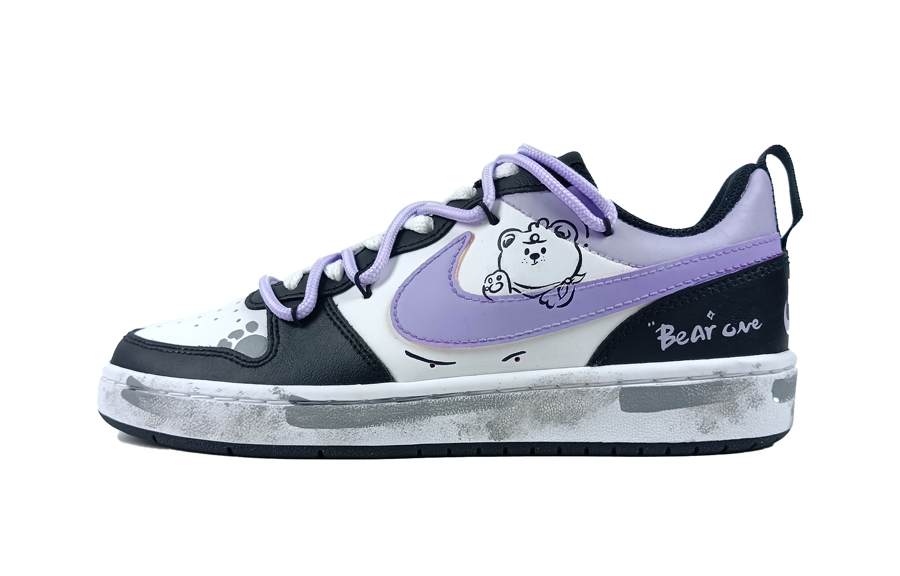 

Кроссовки Nike Court Borough Skateboarding Shoes Women's Low-top Black, цвет Light Lavender