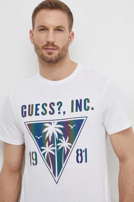 

Хлопковая футболка Guess, белый