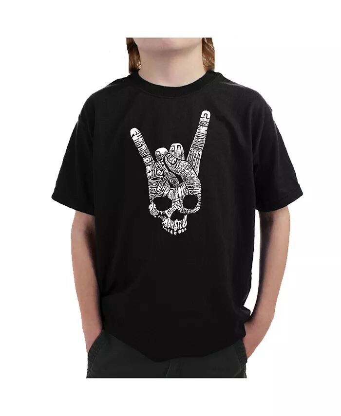 

Футболка Big Boy's Word Art - Жанры Heavy Metal LA Pop Art, черный