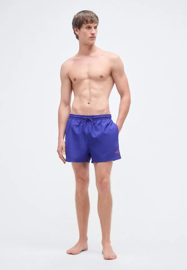 Плавки с поясом на шнуровке и графическим монограммом. Calvin Klein Swimwear, Blue River Fog — фото 2