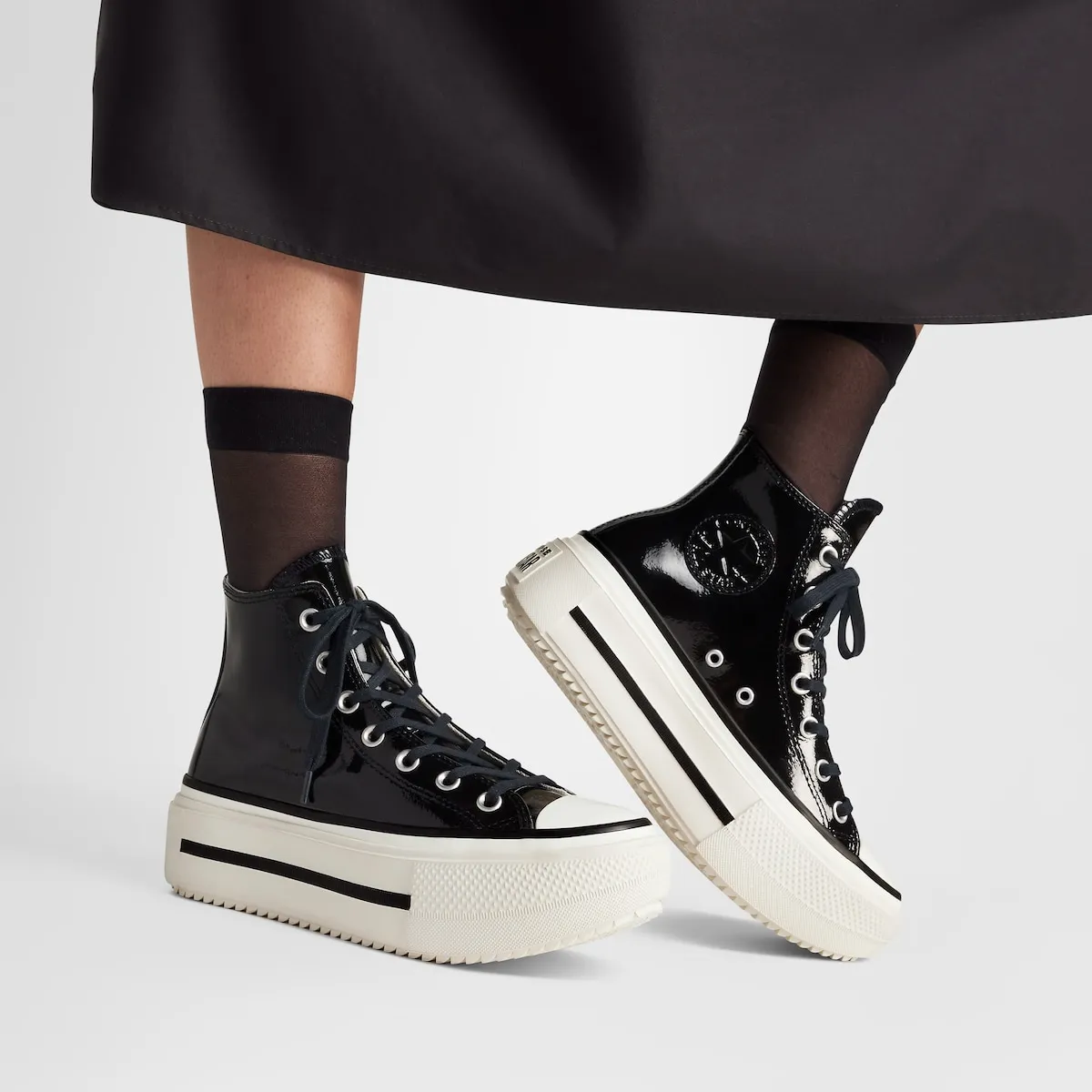 Повседневные кеды унисекс Chuck Taylor All Star Lift Double Stack Patent Converse, черный — фото 2