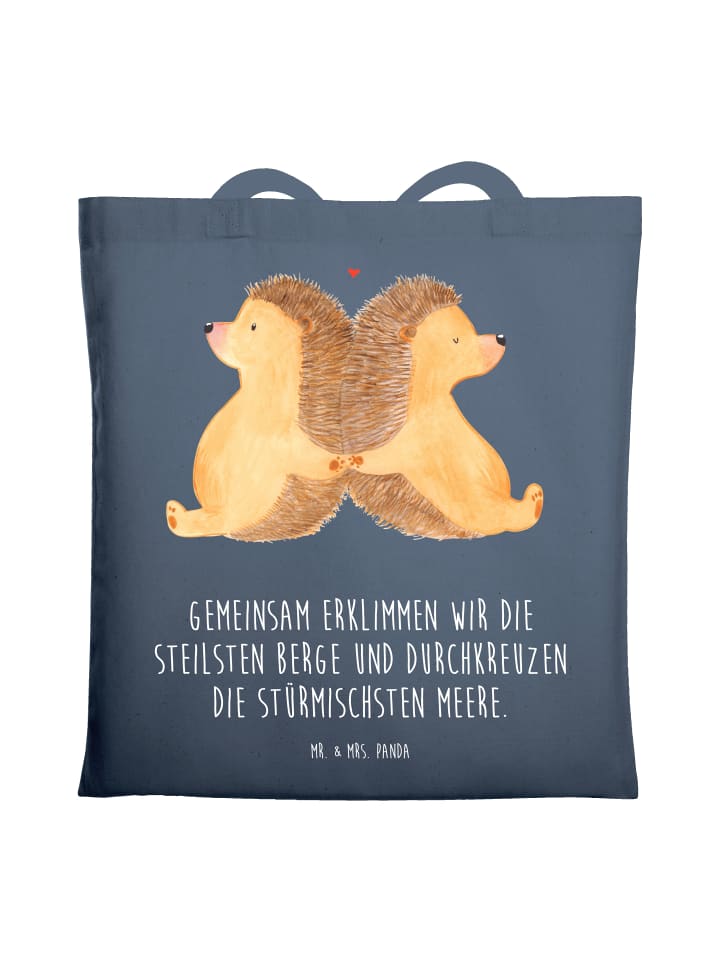 

Mr. & Mrs. Panda Сумка-шоппер с изображением ежика, держащегося за лапки и пишущего что-то синим цветом