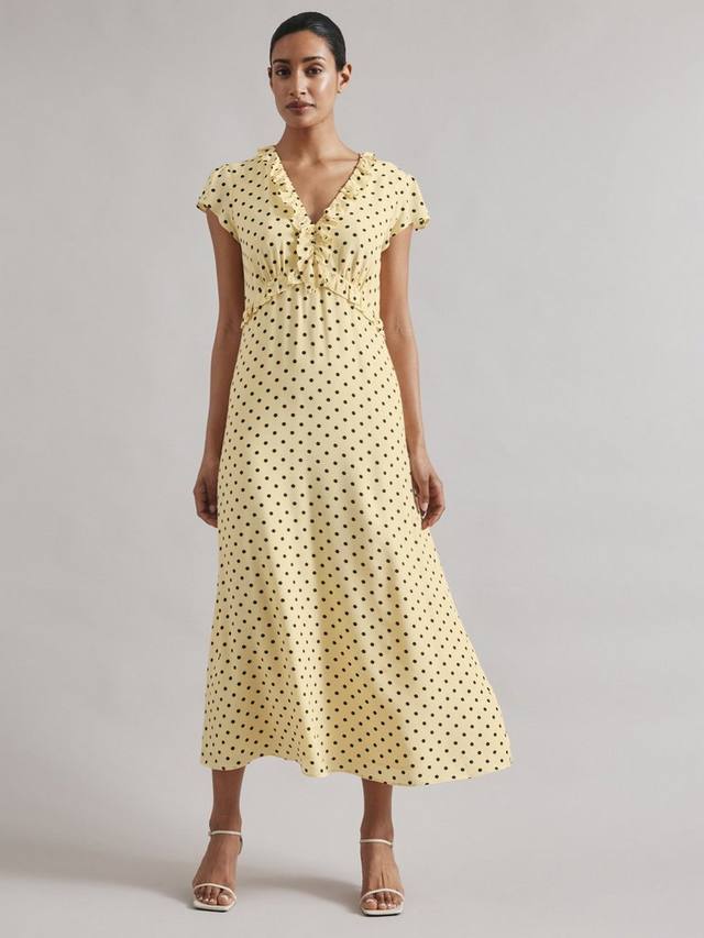 

Платье миди с пятнистыми рюшами Albaray, Yellow