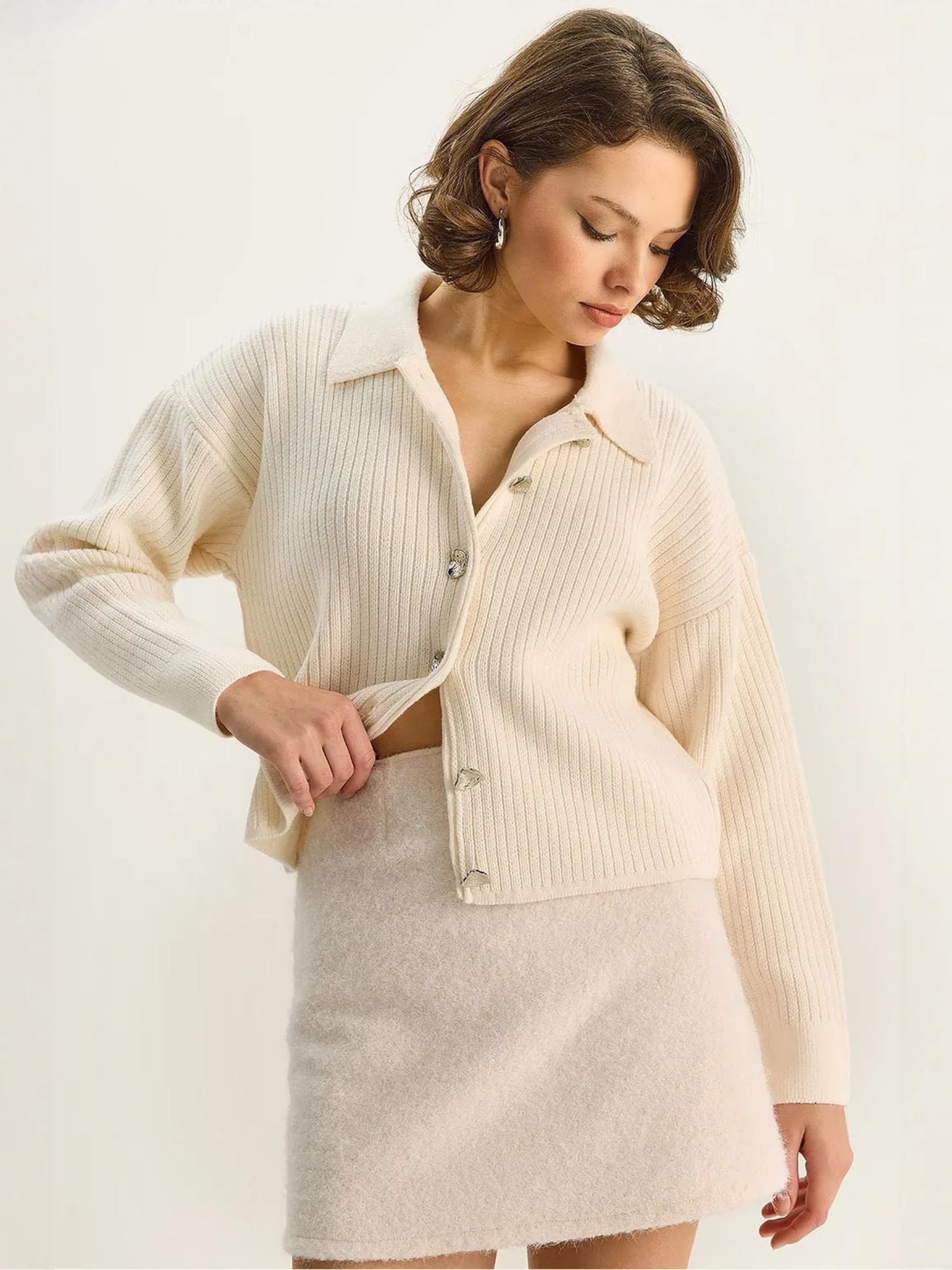 

Bianco Lucci Кардиган из трикотажа в натуральном белом цвете