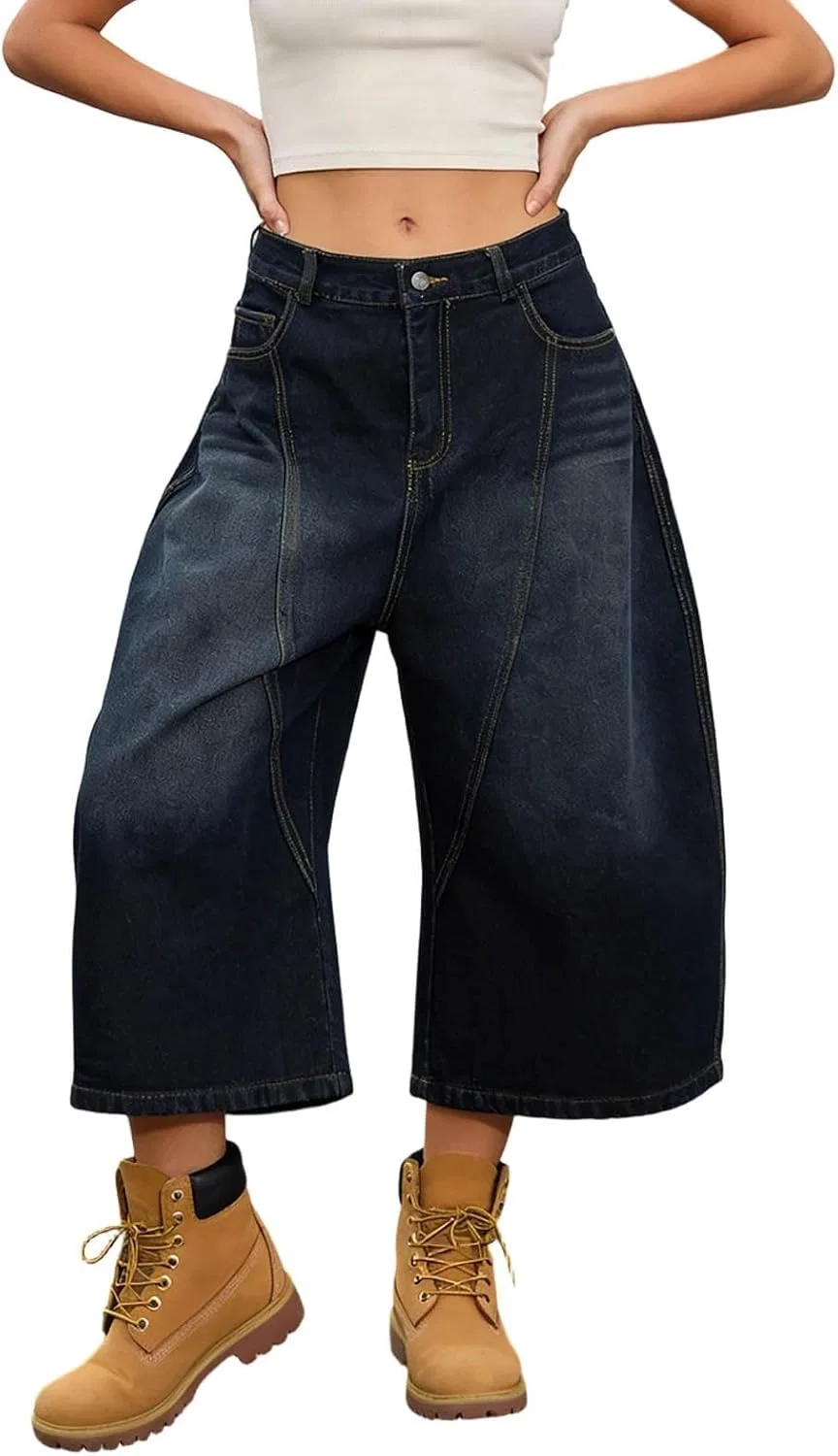 Джинсы свободные Baggy Jorts, синие — фото 2