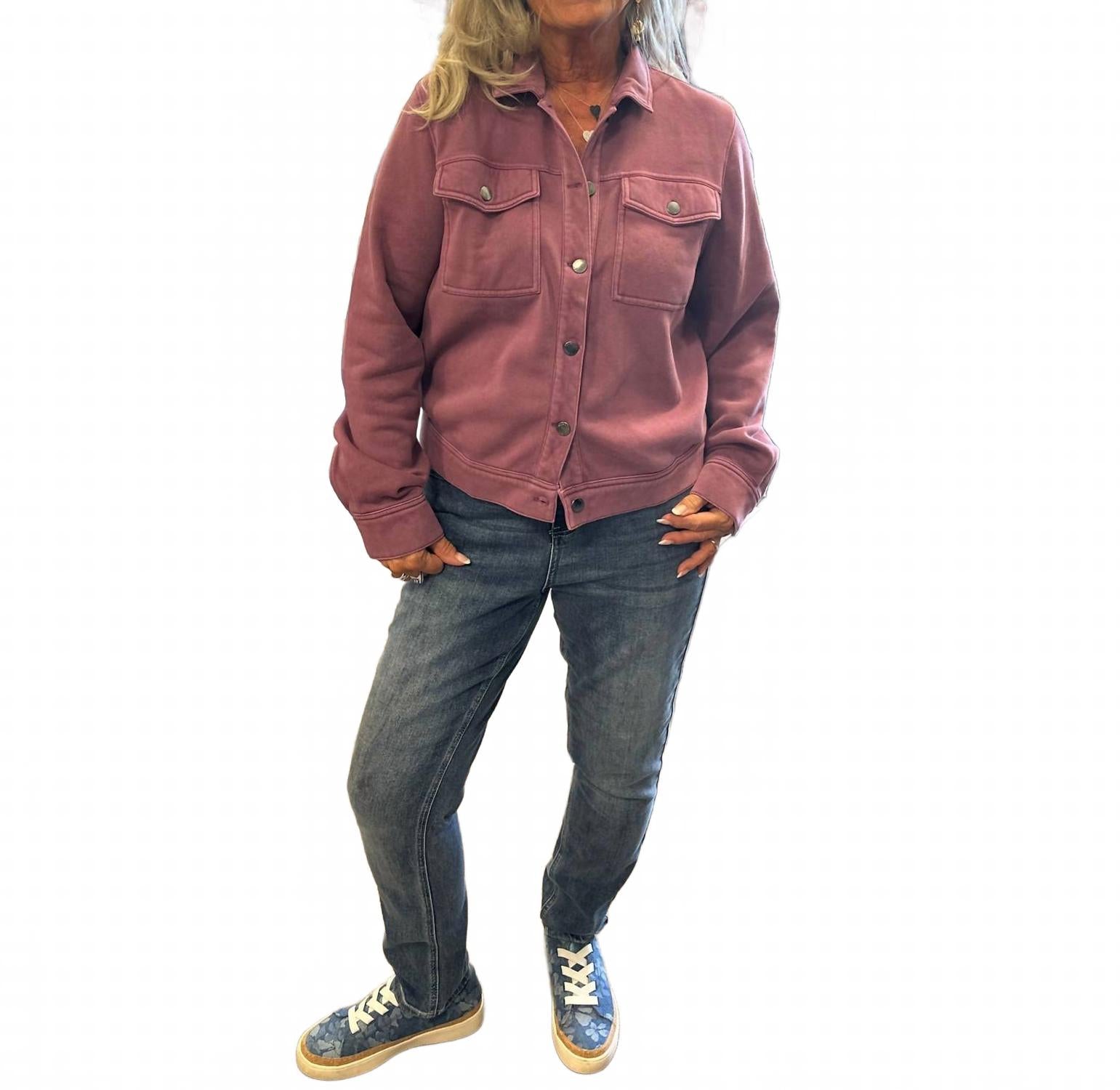 

Threads 4 Thought Флисовая куртка Abbey с пуговицами, цвет «минеральная стирка», сиреневый