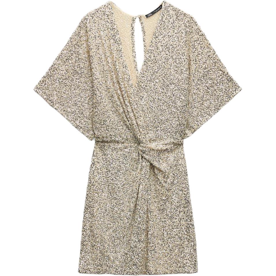 

ZARA Женские платья с коротким рукавом silver