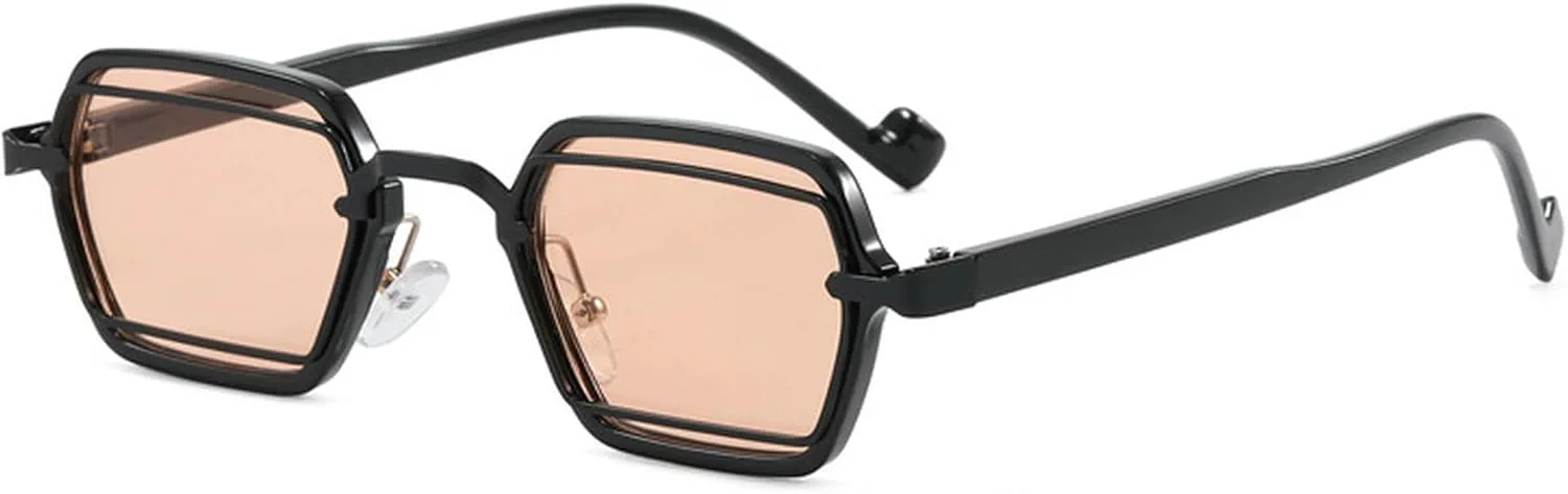 

Ретро-солнцезащитные очки квадратной формы для женщин с защитой от УФ-излучения UV400, модные солнцезащитные очки в стиле панк для мужчин mincl, Champagne