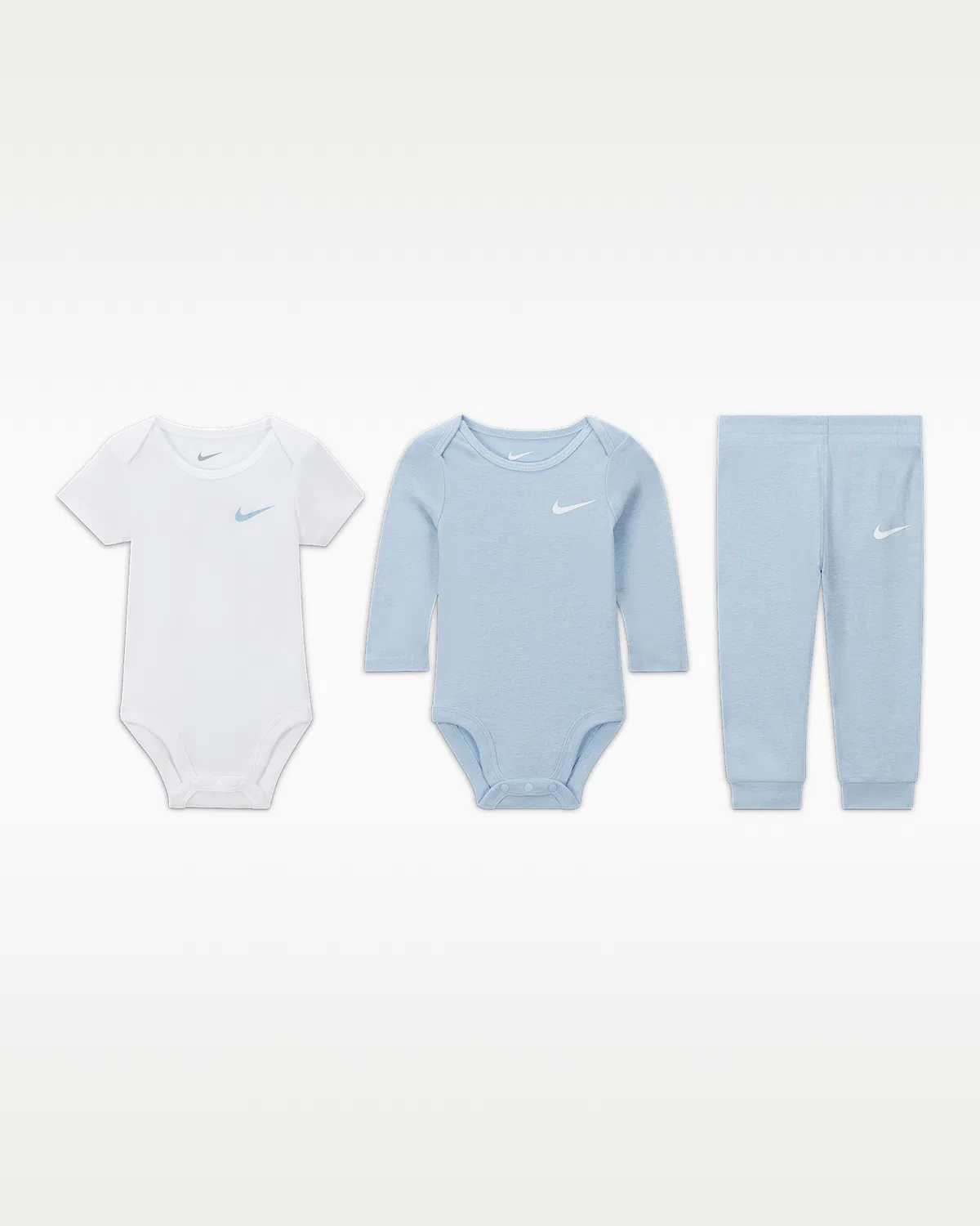 Nike Baby Essentials Боди и штаны 3-пр. набор для малышей (0-6M), Cobalt Bliss