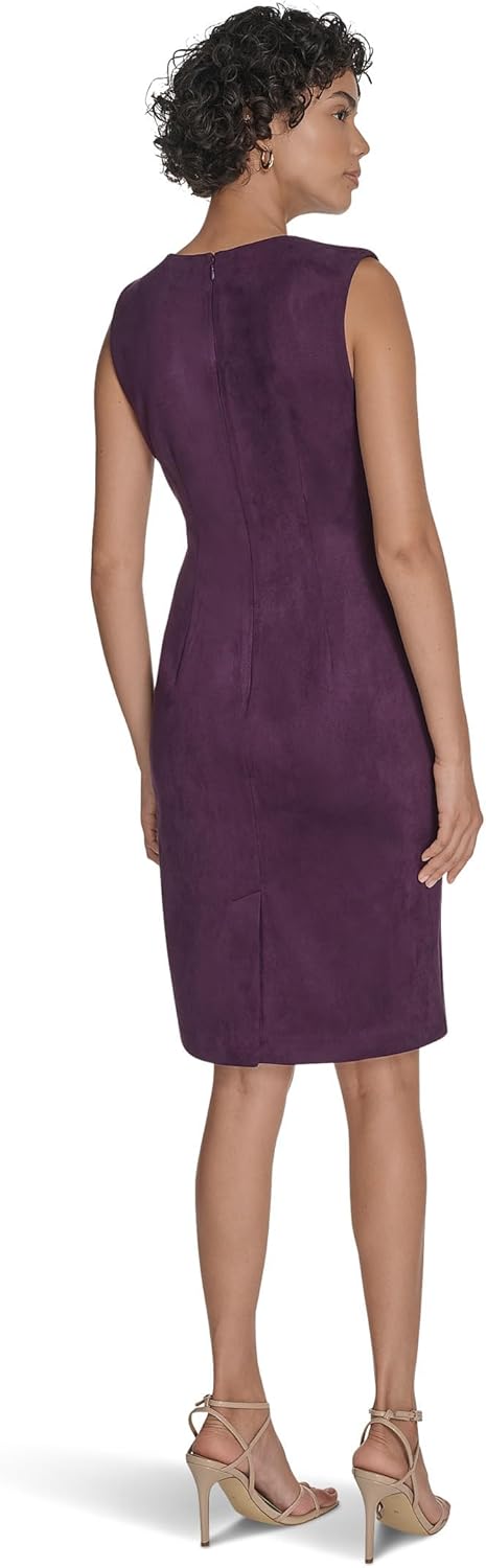 Женская замшевая безрукавка Calvin Klein, Aubergine — фото 2
