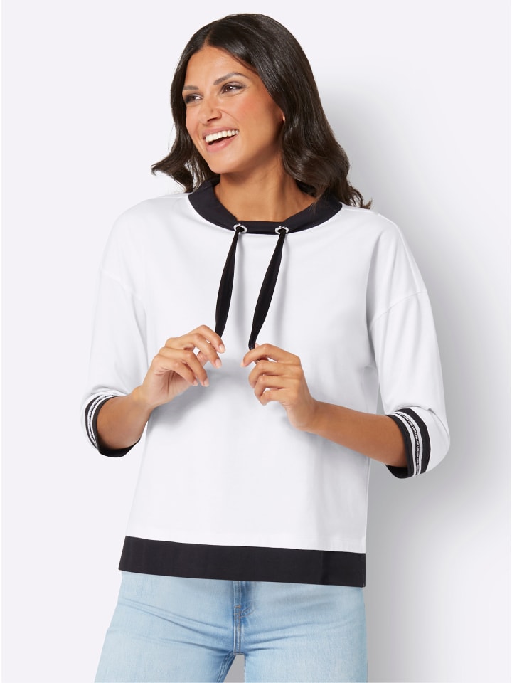 

Рубашка с рукавами 3/4 в цвете экрю-черный Sieh an!