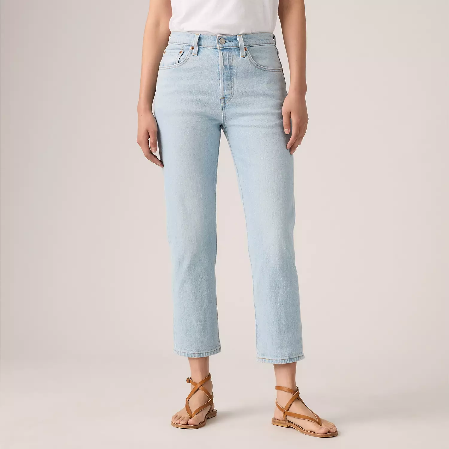 501 Оригинальные укороченные женские джинсы Levi's, цвет Wow Me Over - Light Wash — фото 2