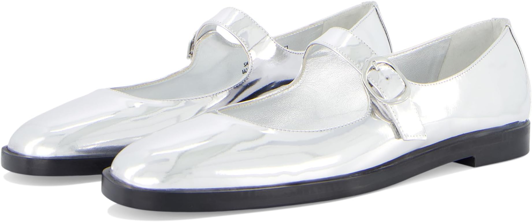 Балетки Stuart Weitzman Loralei Mary Jane, серебряный