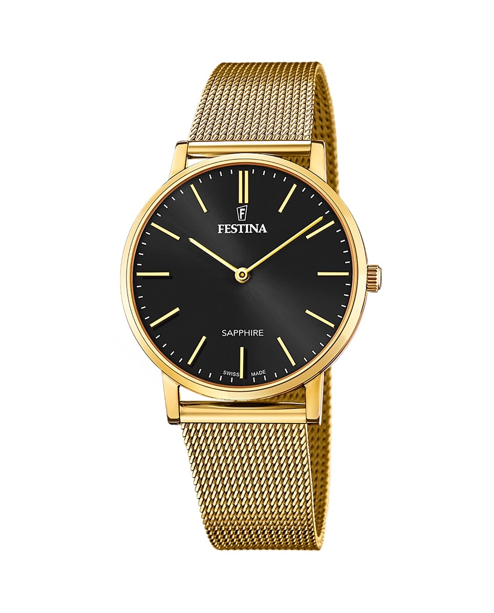 

F20022/3 Мужские часы из золотой стали Swiss Made Festina, золотой