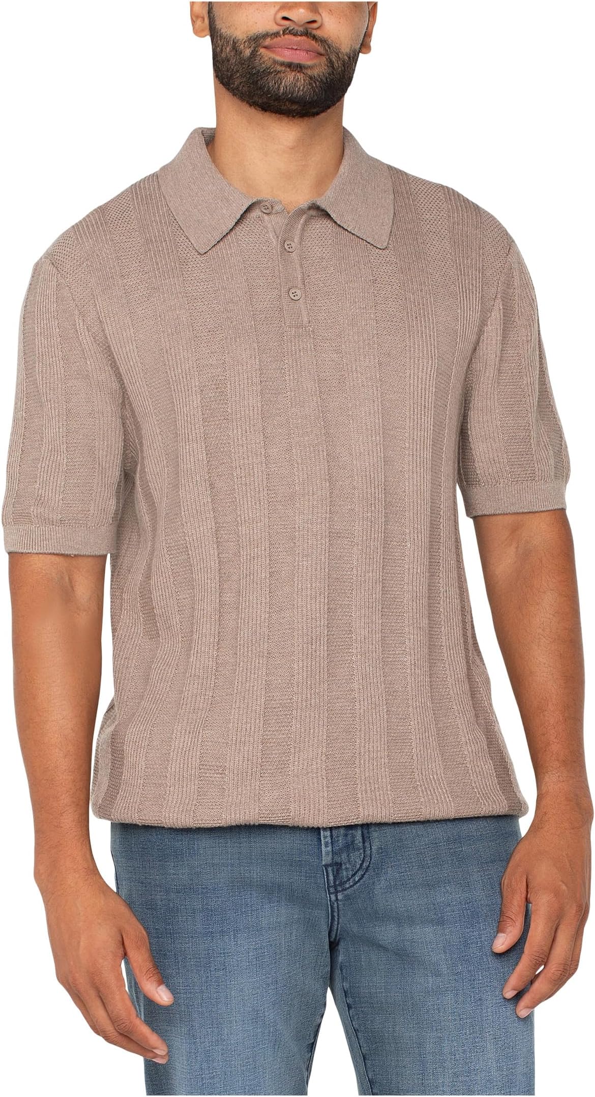 

Свитер Liverpool Los Angeles Short Sleeve Sweater Knit Polo, серо-коричневый