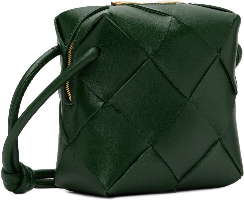 Зеленая мини-сумка для фотоаппарата с кассетой Bottega Veneta, цвет Emerald green — фото 2