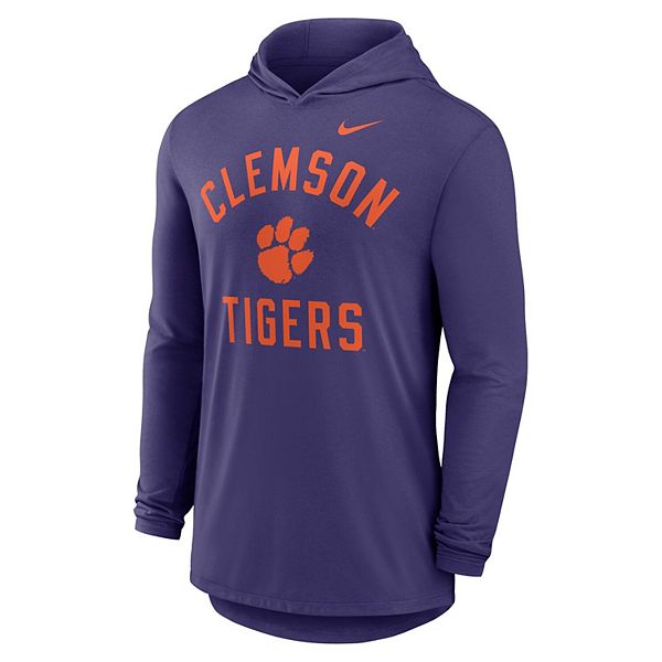 Мужская фиолетовая толстовка с капюшоном Clemson Tigers Classic Arch Tri-Blend Nike — фото 3