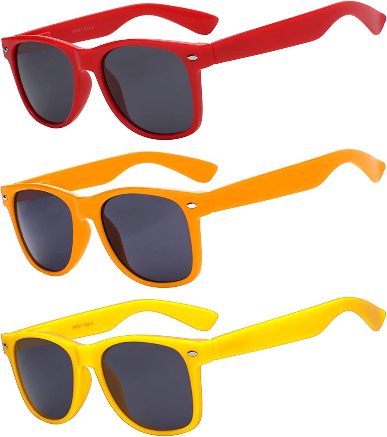

OWL, набор из 3 солнцезащитных очков для женщин и мужчин, с защитой от УФ-излучения, ретро-линзы дымчатого цвета, модные и стильные женские очки в цветной пластиковой оправе, Red, Orange, Yellow