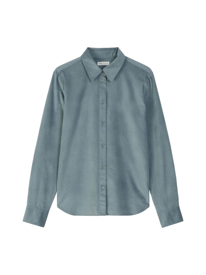 

Приталенная блузка из бархата цвета сланцево-голубого цвета Marc O'Polo