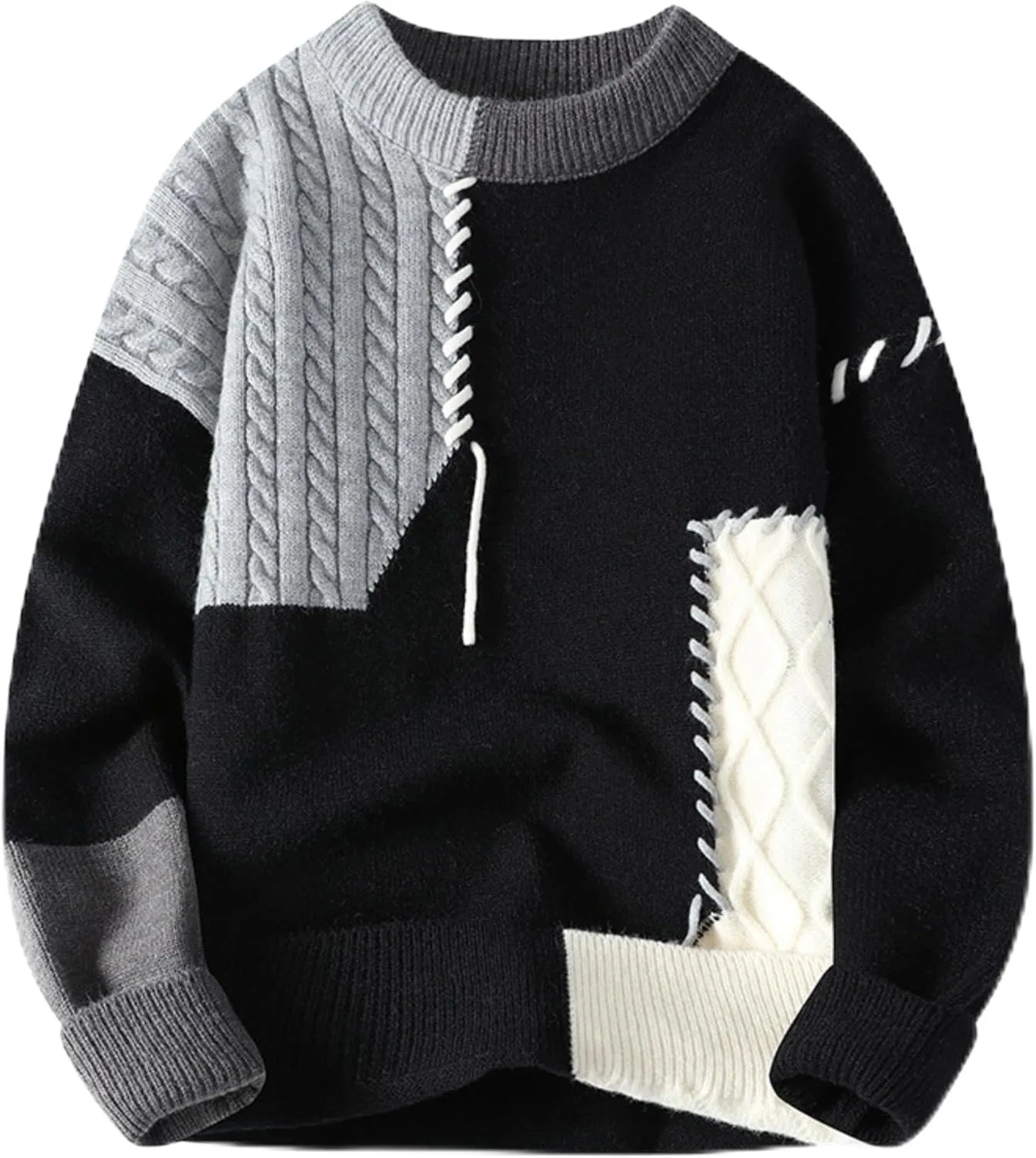 

Мужской свитер в стиле винтаж с воротником-гольф и толстой вязкой JEShifangjiusu