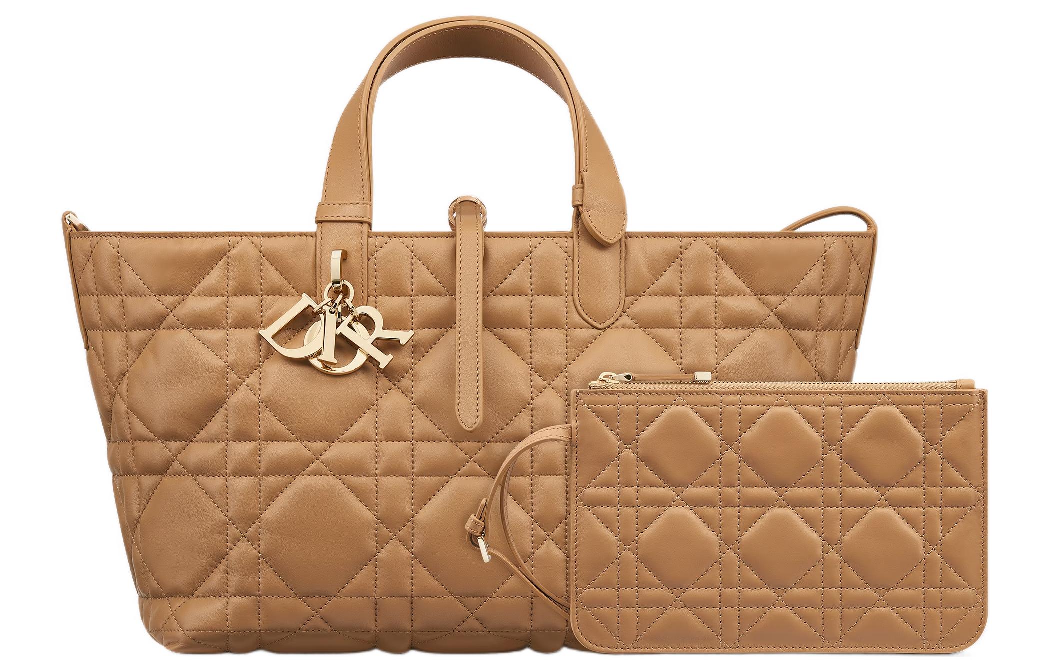 DIOR Toujours Кожаная сумка Cow Leather Native среднего размера для женщин, цвет Bronze — фото 4