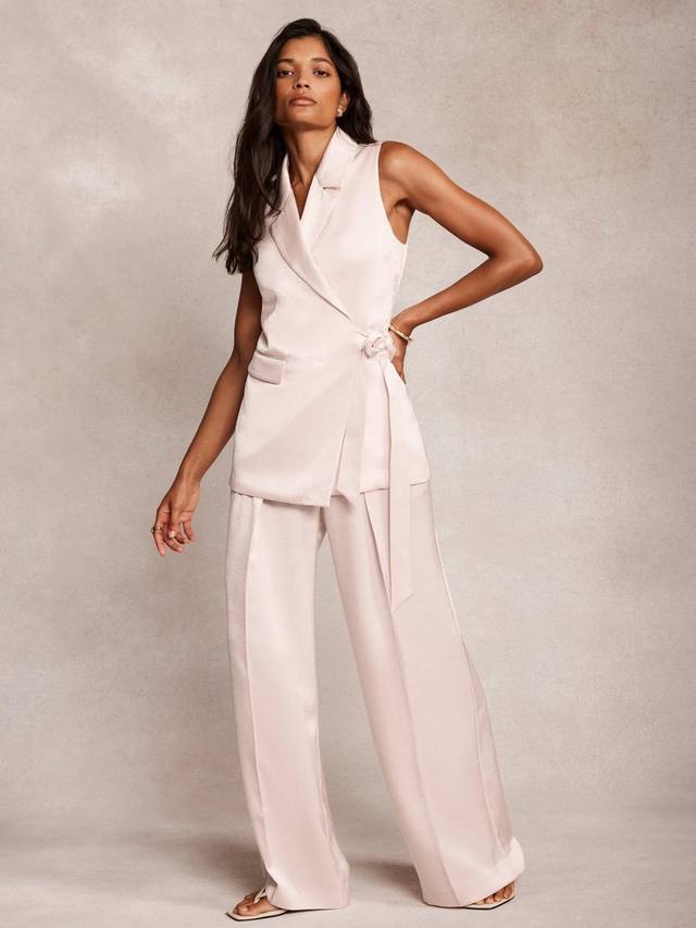 

Длинный жилет с запахом на талии Mint Velvet, Light Pink