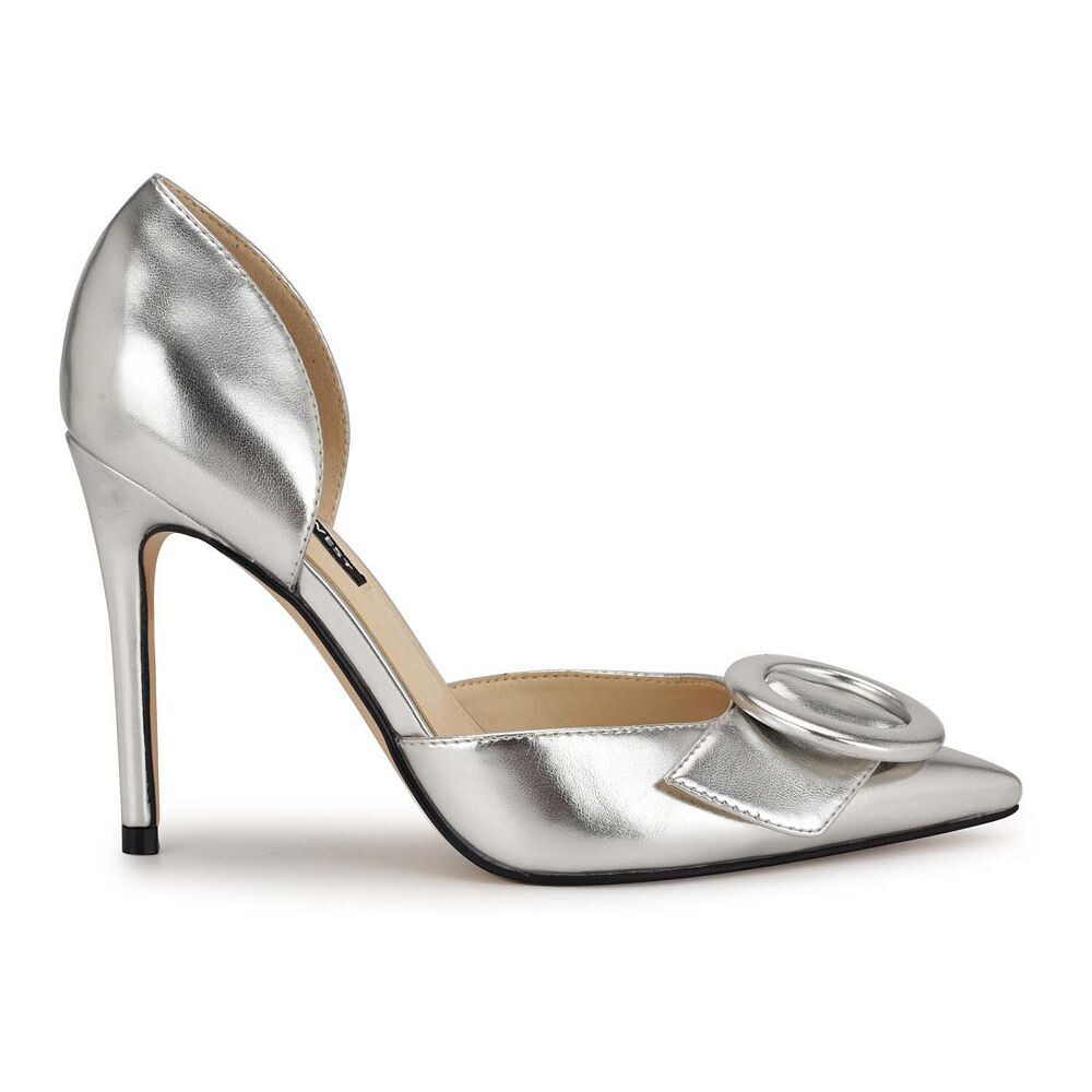 Женские туфли-лодочки без шнуровки Nine West Frolly, цвет Silver — фото 2