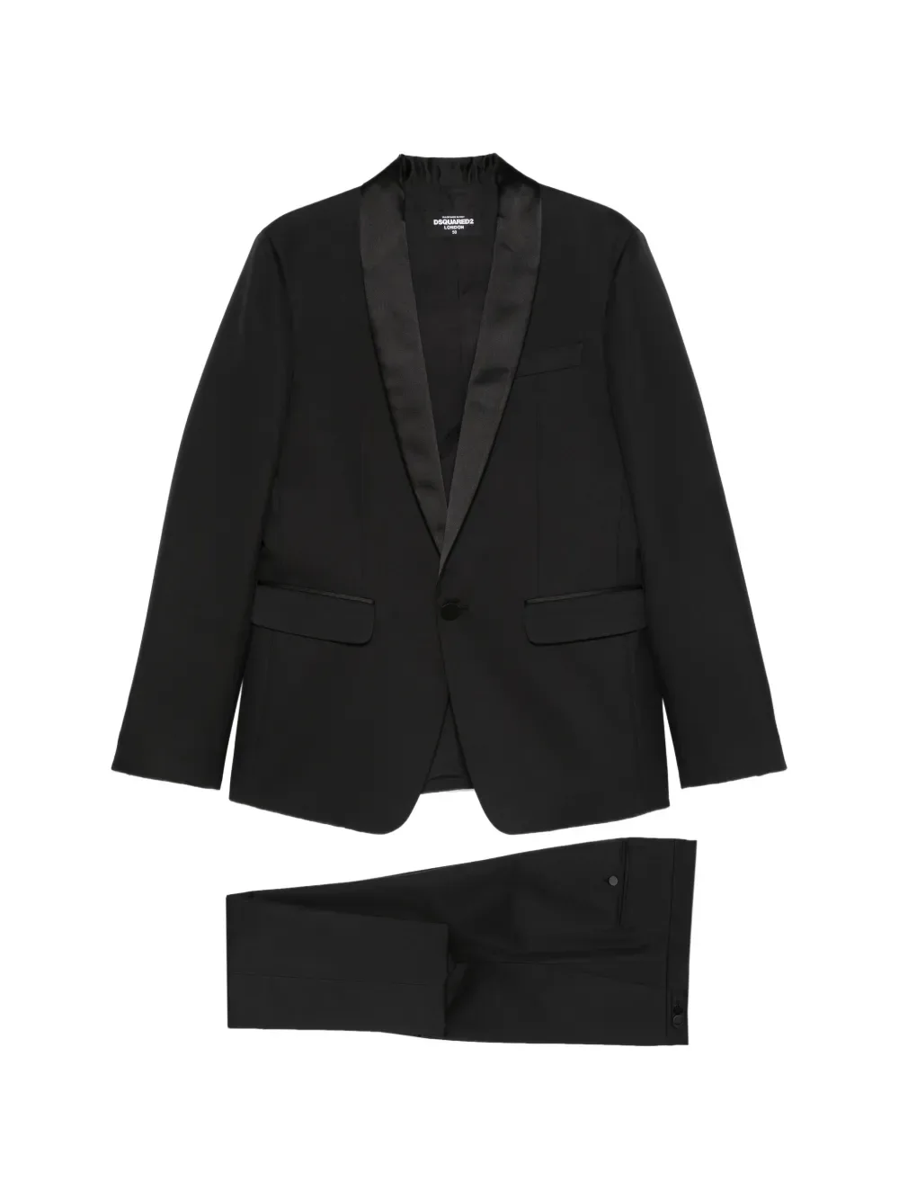 Однобортный костюм с лацканами DSQUARED2, черный