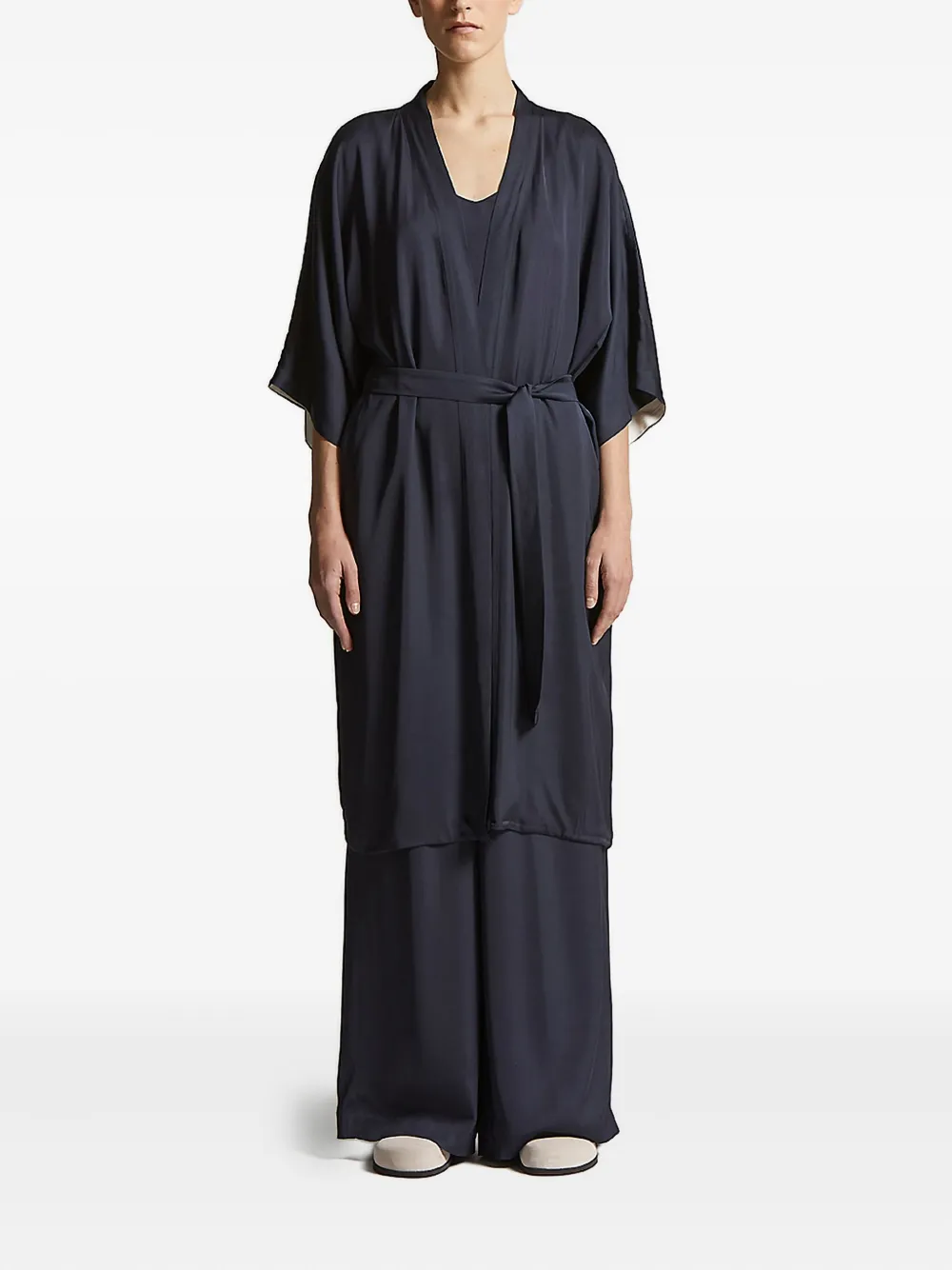 

Пальто с поясом Peserico, синий