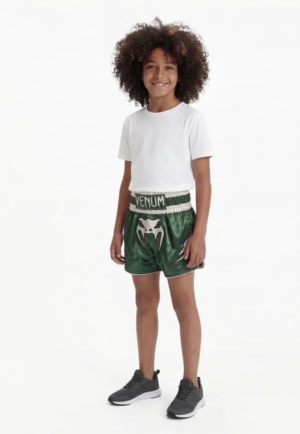 Спортивные шорты унисекс для тайского бокса inferno. Venum, Forest Green/Off White