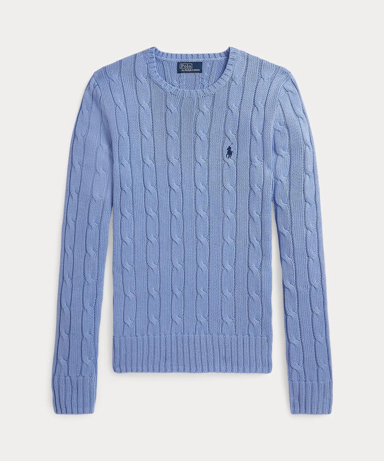Свитер с кабельным узором из хлопка Polo Ralph Lauren синий — фото 2