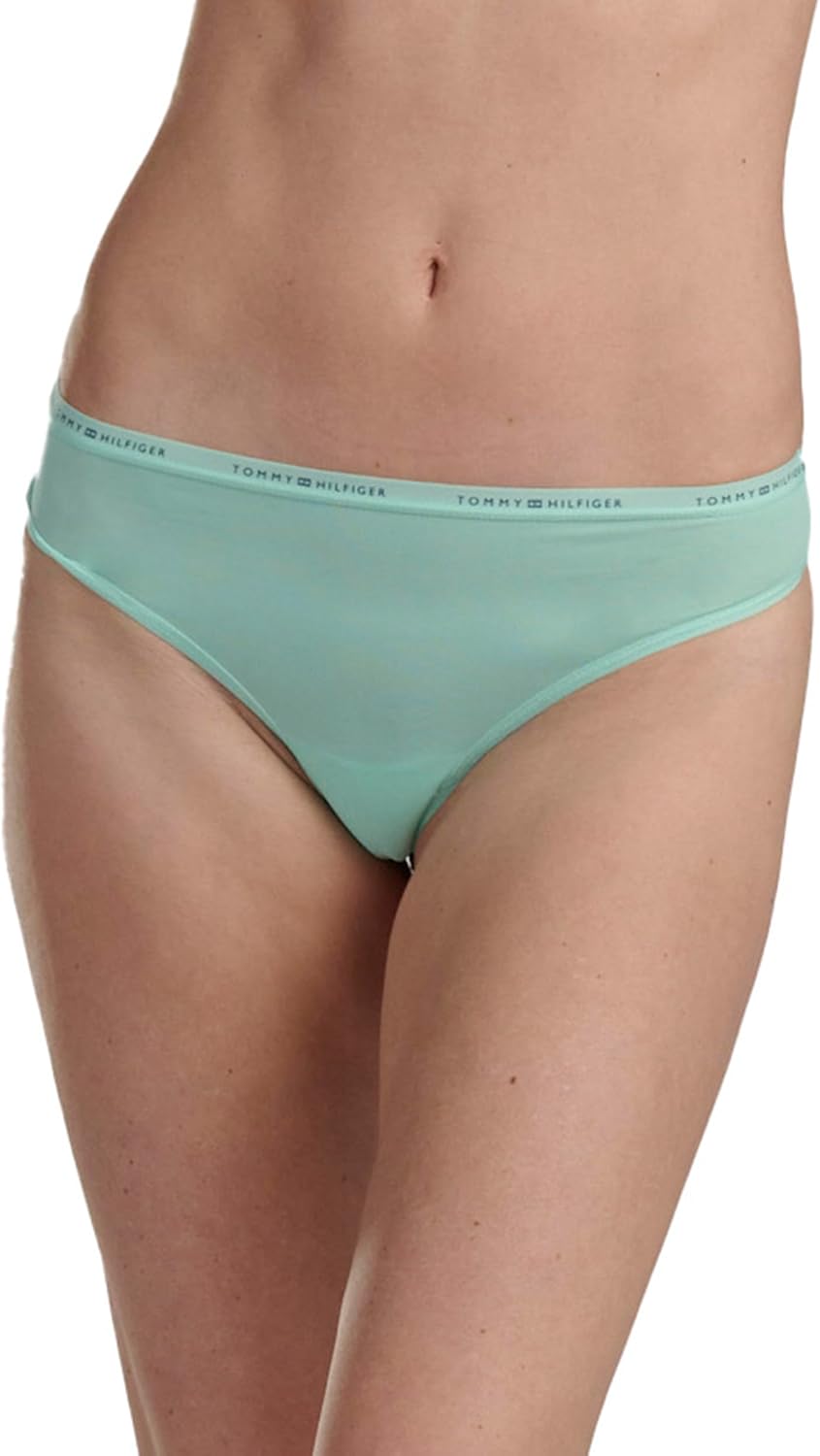 Женские стринги Tommy Hilfiger с микро-логотипом и поясом, 5 шт., Beach Glass/Sweet Blue/Bright White/Sunshine/Sky Captain — фото 3