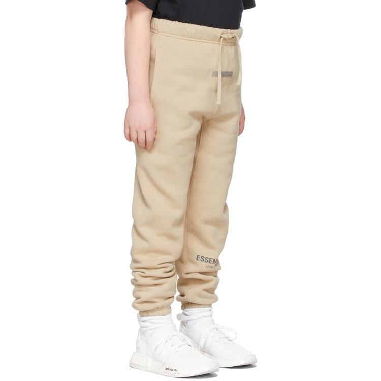 Детские трикотажные спортивные штаны Fear Of God Essentials, бежевый — фото 4