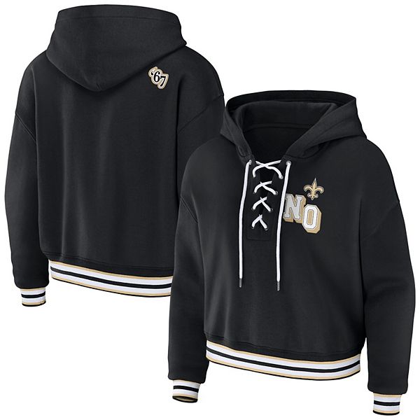 

Женский черный худи New Orleans Saints на шнуровке Wear By Erin Andrews