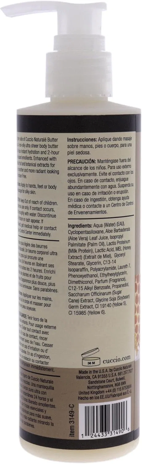 Лосьон для тела Ultra Sheer Body Butter, Cuccio, Honey & Soy Milk, 8 унций — фото 2